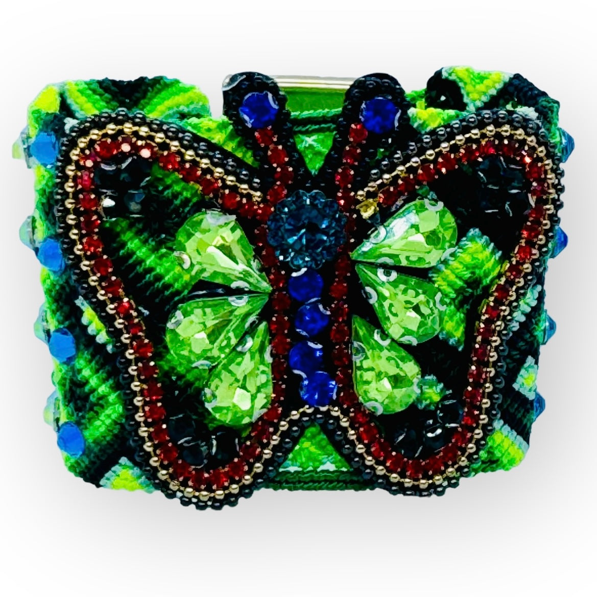 Beaded Embroidered Butterly Bracelet/Cuff