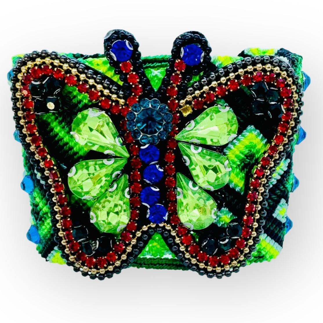 Beaded Embroidered Butterly Bracelet/Cuff